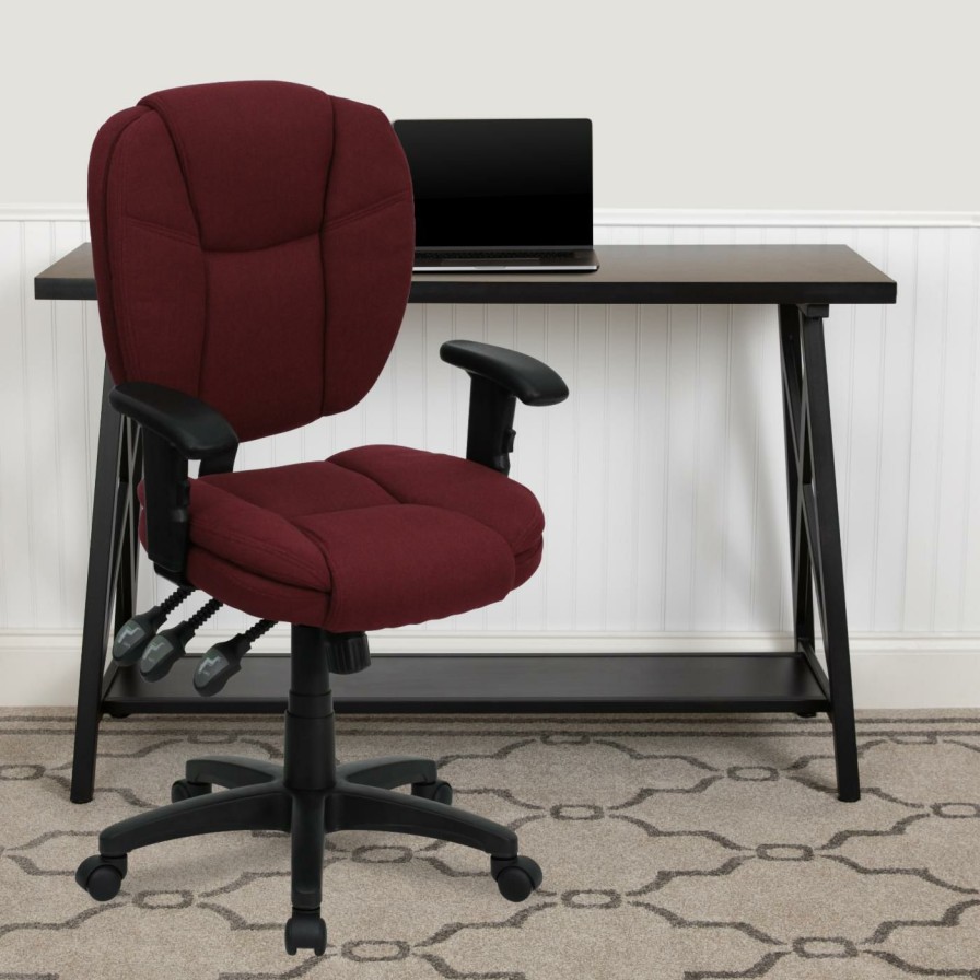 Task Chairs * | Outlet Task Chairs Flash Furniture Mid-Back Multi-Functional Ergonomic Task Chair