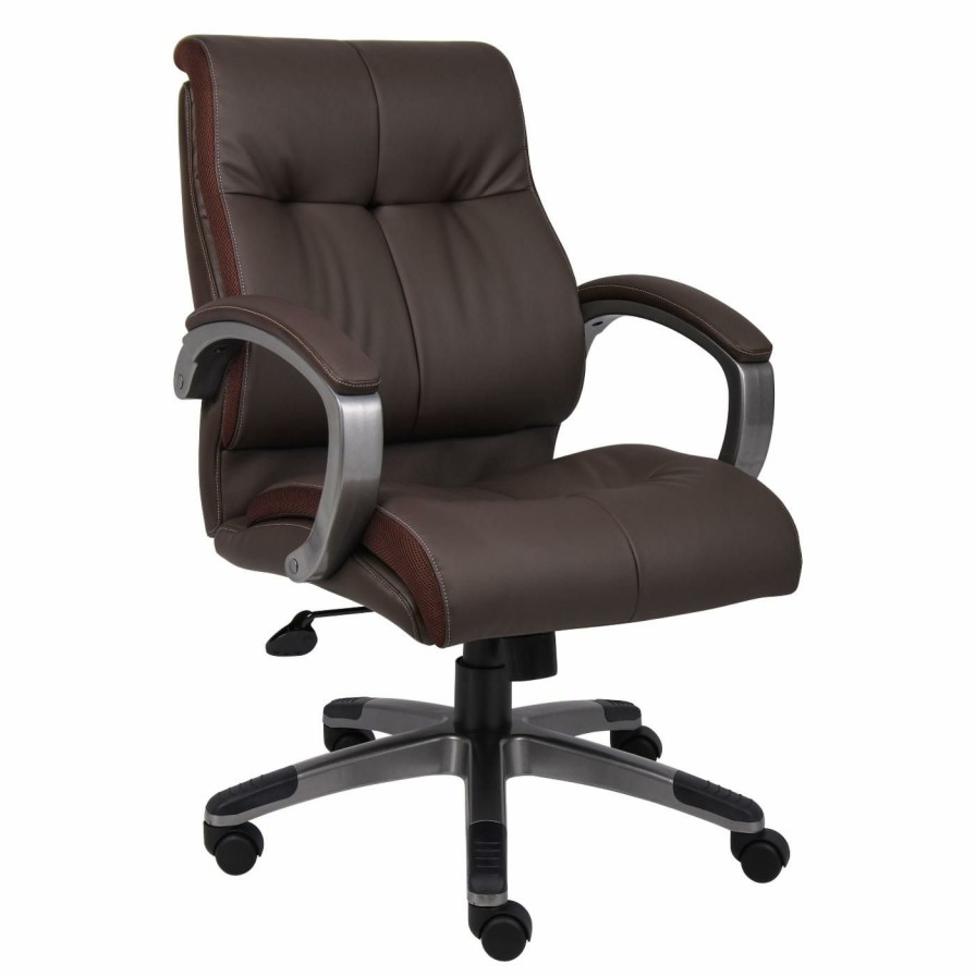 Office Chairs * | Wholesale Executive Chairs Boss Double Plush Mid Back Executive Chair