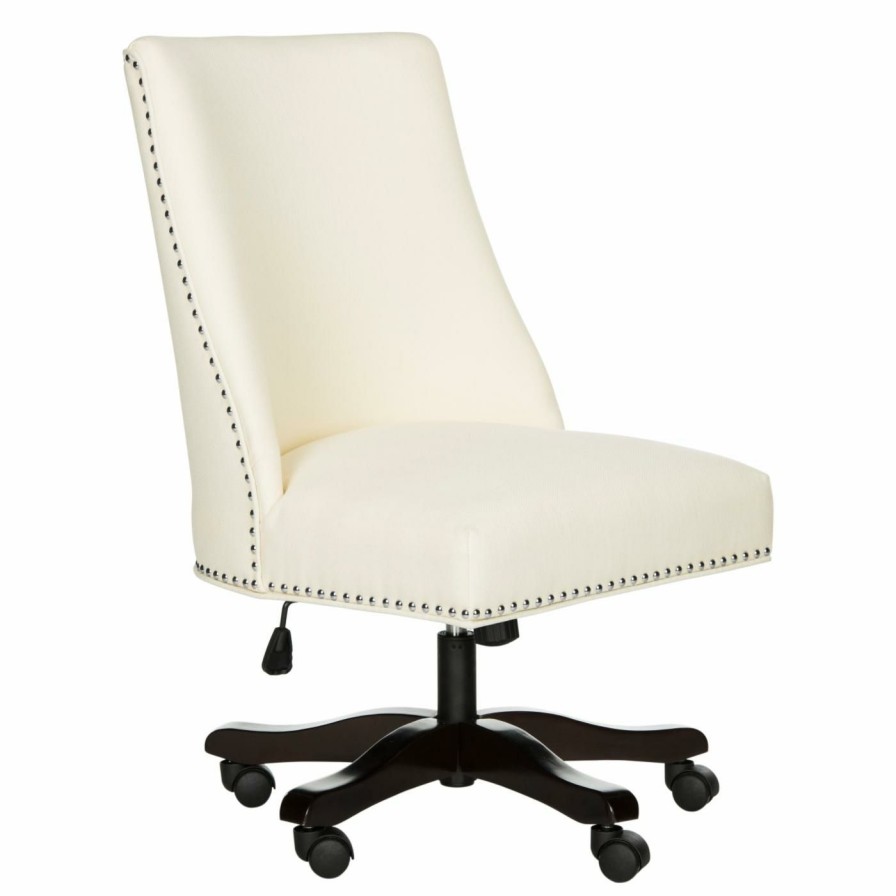 Office Chairs * | Coupon Executive Chairs Safavieh Scarlet Desk Chair With Brass Nailhead Accent