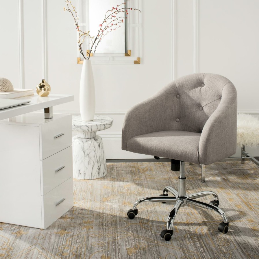 Office Chairs * | Buy Executive Chairs Safavieh Amy Linen Office Chair