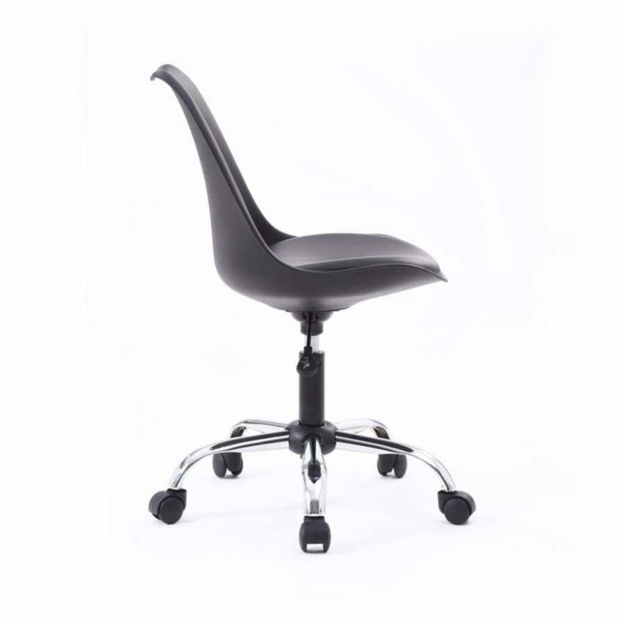 Task Chairs * | Flash Sale Hodedah Imports Task Chairs Hodedah Armless Office Chair With Cushion