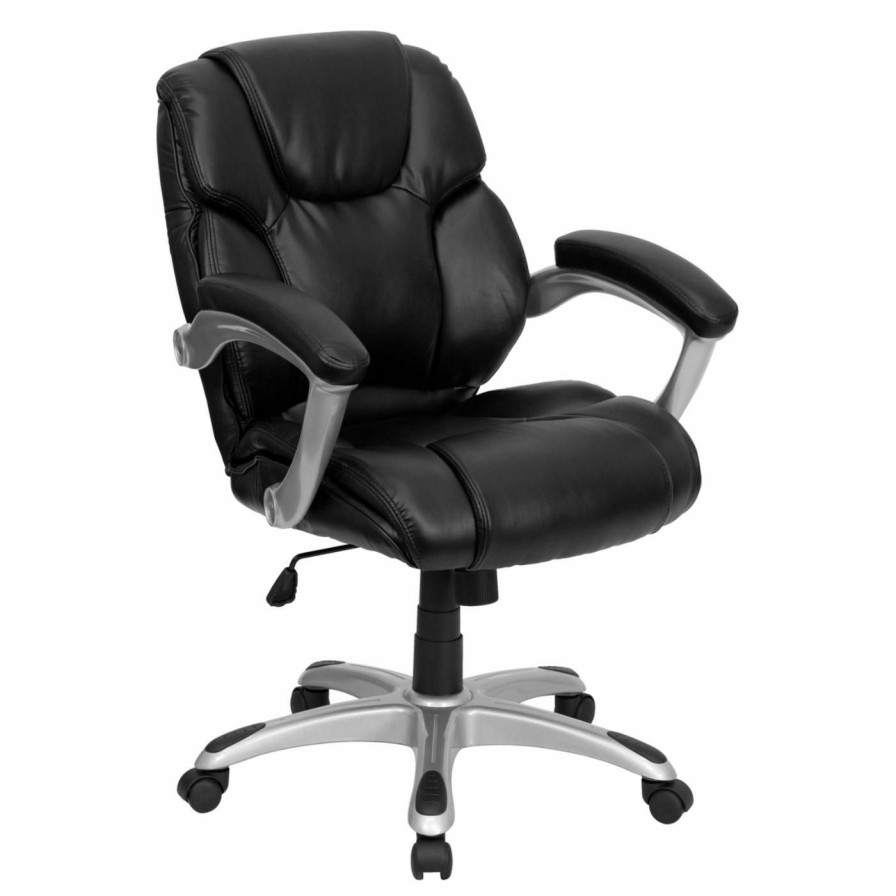 Office Chairs * | Best Reviews Of Executive Chairs Flash Furniture Mid-Back Office Task Chair Black