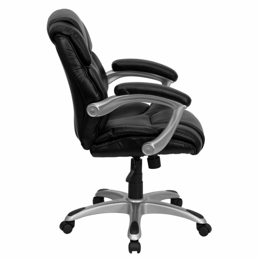 Office Chairs * | Best Reviews Of Executive Chairs Flash Furniture Mid-Back Office Task Chair Black