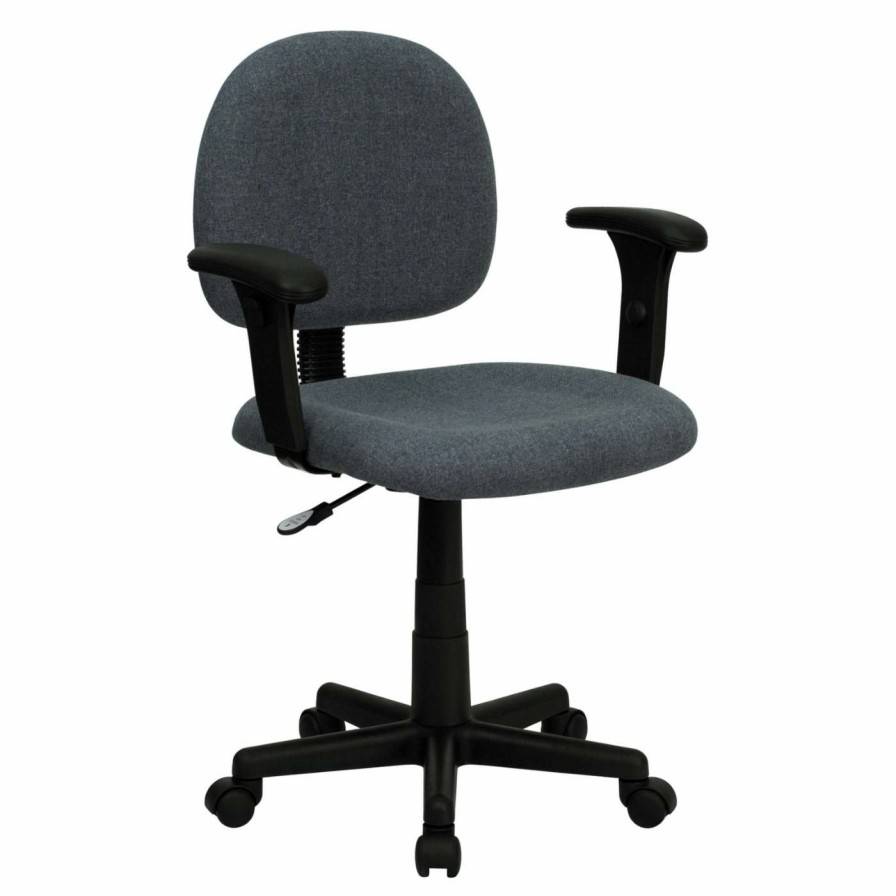 Task Chairs * | Cheapest Task Chairs Flash Furniture Mid-Back Ergonomic Task Chair Black