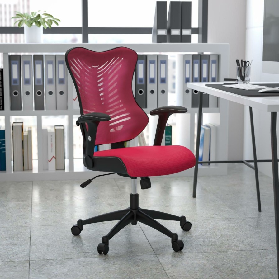 Task Chairs * | Best Pirce Task Chairs Flash Furniture High Back Designer Mesh Executive Swivel Office Chair With Mesh Padded Seat