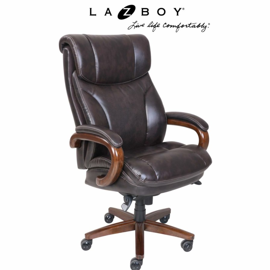 Task Chairs * | Budget Task Chairs La-Z-Boy Trafford Big And Tall Executive Office Chair Vino