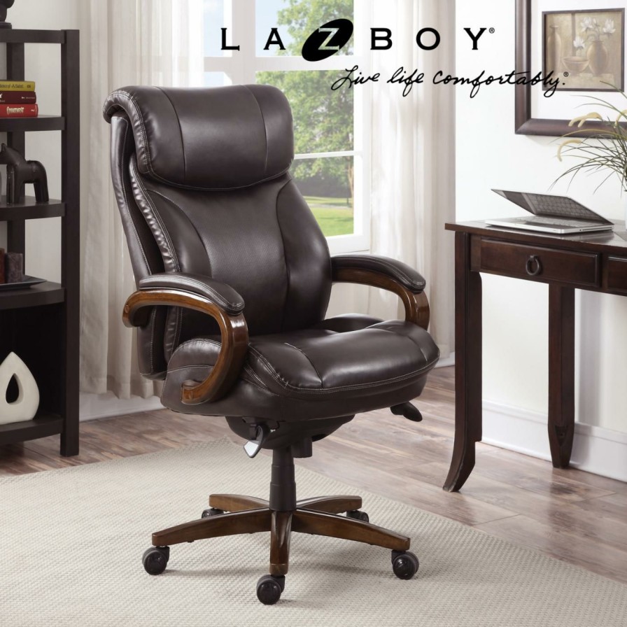 Task Chairs * | Budget Task Chairs La-Z-Boy Trafford Big And Tall Executive Office Chair Vino