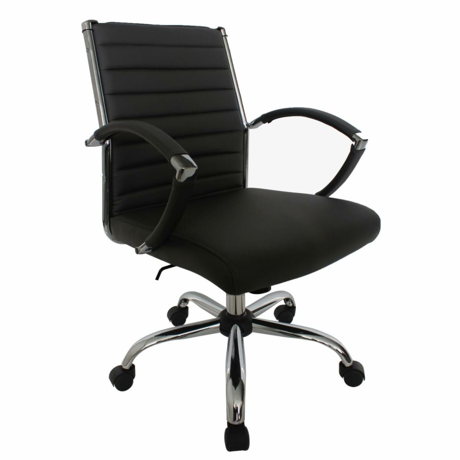 Task Chairs * | Best Sale Task Chairs Furniture Of America Sefton Modern Faux Leather Swivel Office Chair 36 In.