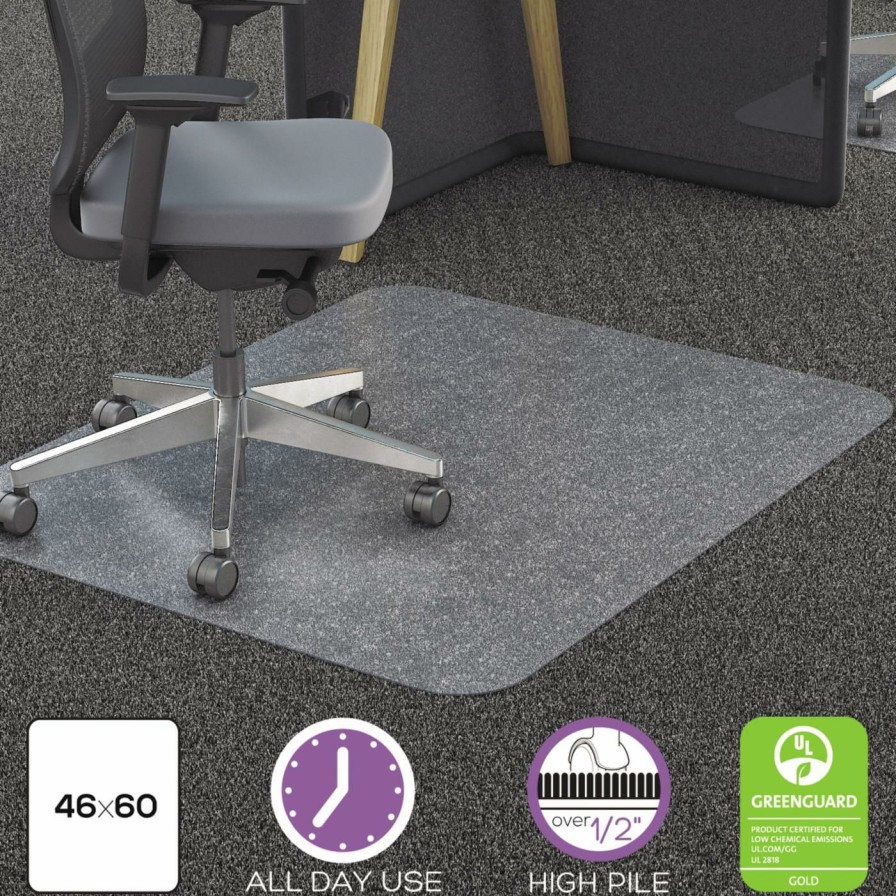 Computer Chair Mats * | Best Pirce Computer Chair Mats Deflect-O 46 X 60 Chair Mat For All Pile Carpet