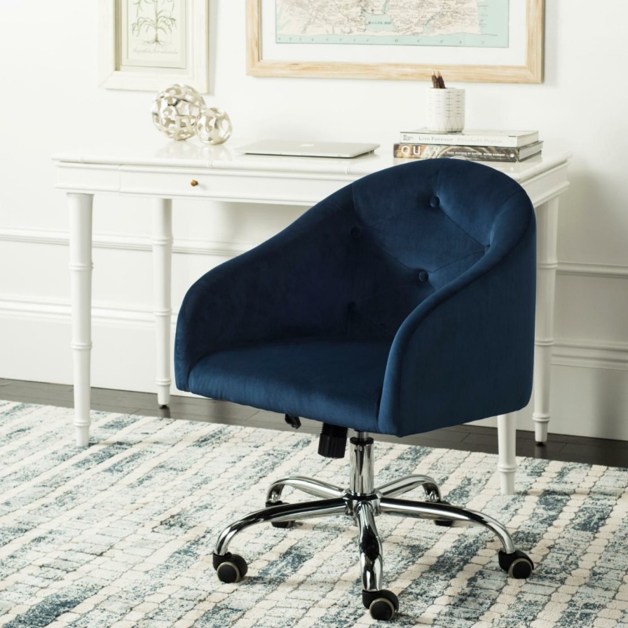 Office Chairs * | Best Pirce Executive Chairs Safavieh Amy Velvet Office Chair