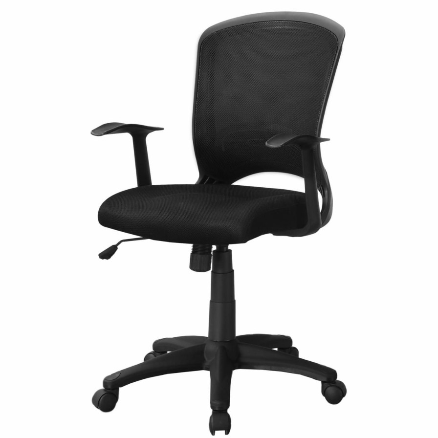 Task Chairs * | Deals Task Chairs Monarch Specialties Adjustable Height Mid-Back Mesh Office Chair Black