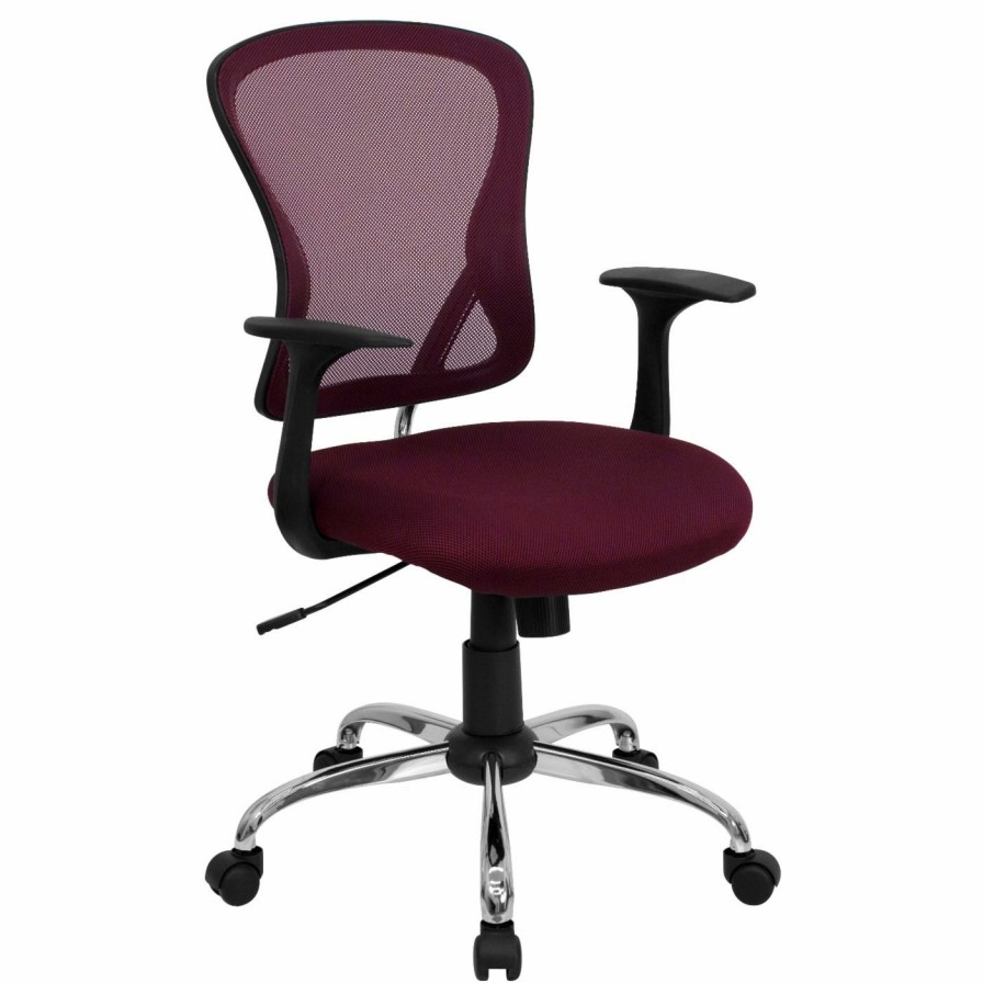 Task Chairs * | Best Sale Task Chairs Flash Furniture Mid-Back Office Chair With Chrome Finished Base