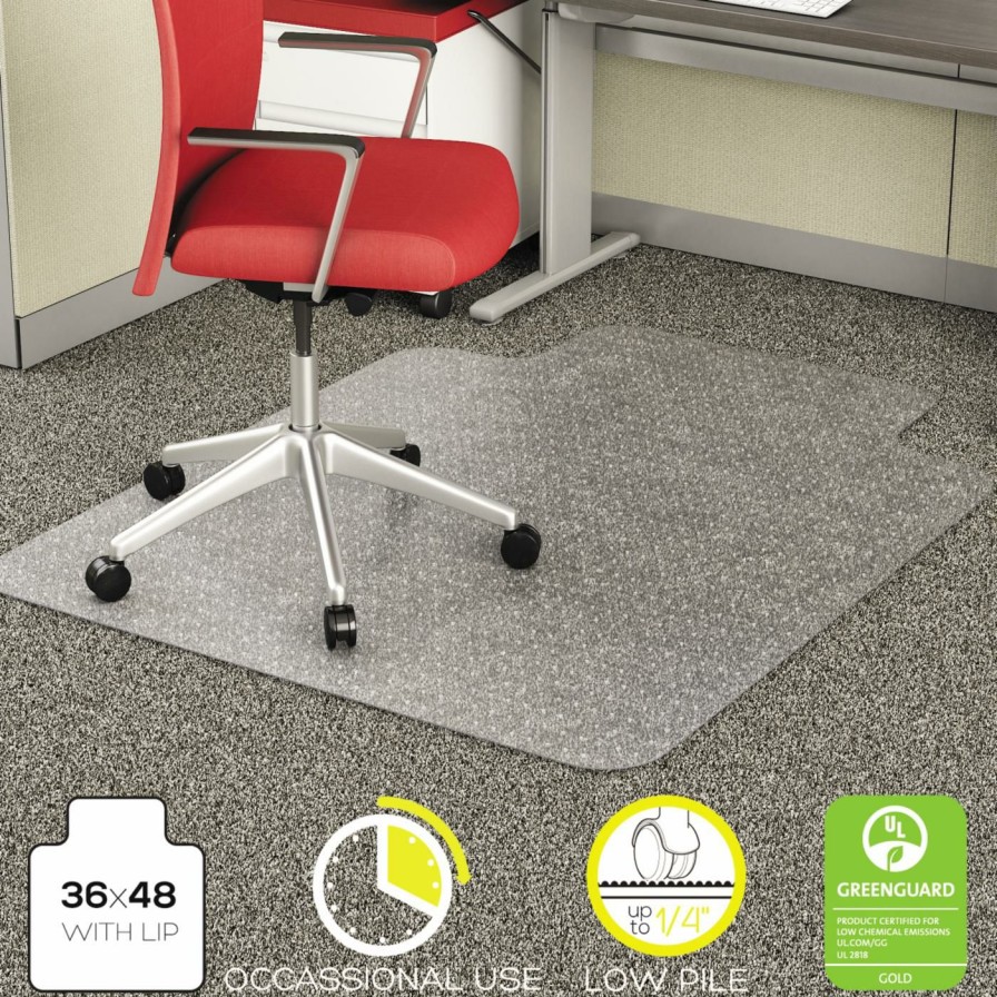 Computer Chair Mats * | Discount Computer Chair Mats Deflect-O 36 X 48 Economat Chair Mat For Low Pile