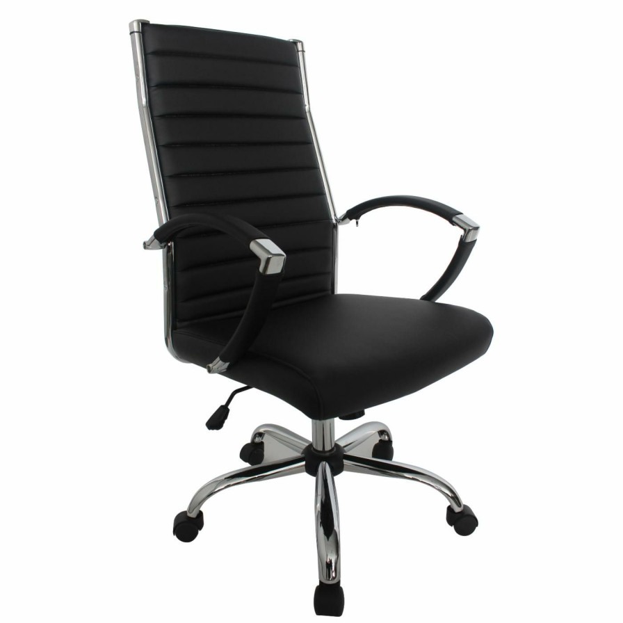 Task Chairs * | Outlet Task Chairs Furniture Of America Sefton Modern Faux Leather Swivel Office Chair 43 In.