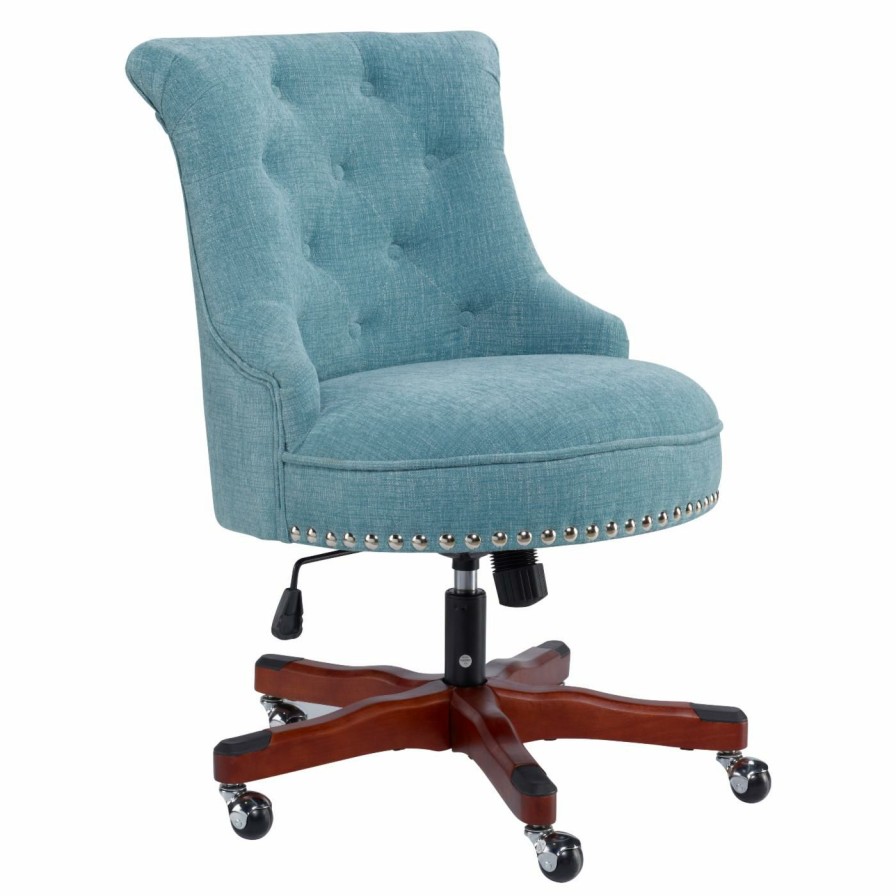 Office Chairs * | New Executive Chairs Linon Sinclair Executive Office Chair With Nailhead Trim