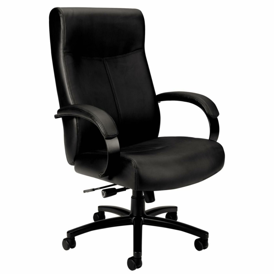 Office Chairs * | Promo Executive Chairs Basyx Vl680 Series Big & Tall Leather Chair Black