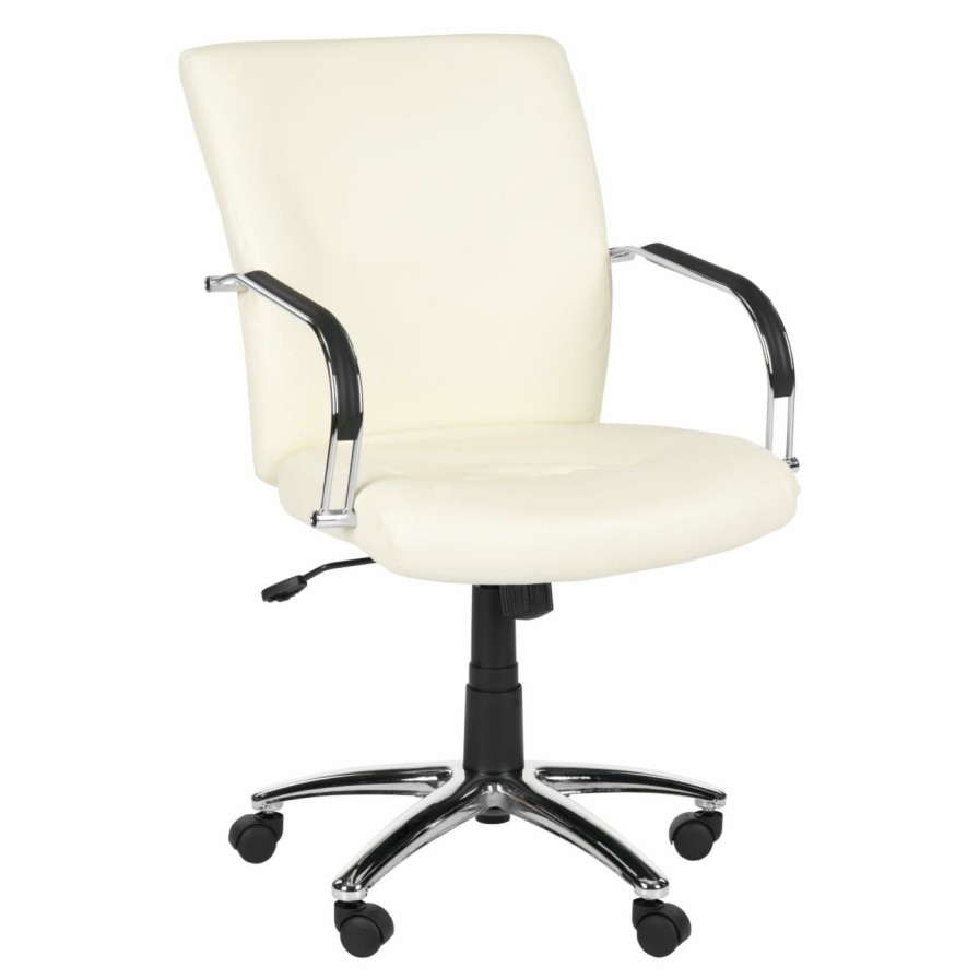 Office Chairs * | Deals Executive Chairs Safavieh Lysette Desk Chair White