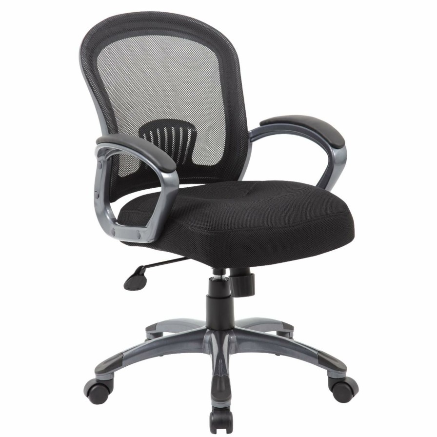 Task Chairs * | Discount Task Chairs Boss Ergonomic Mesh Task Chair Mid Back