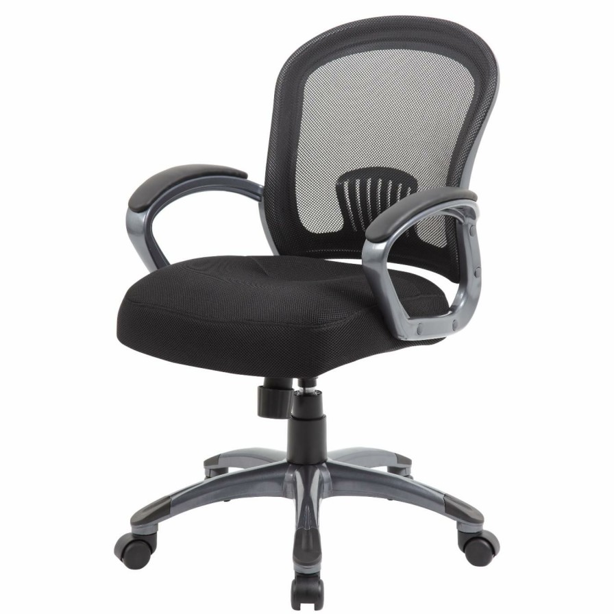 Task Chairs * | Discount Task Chairs Boss Ergonomic Mesh Task Chair Mid Back