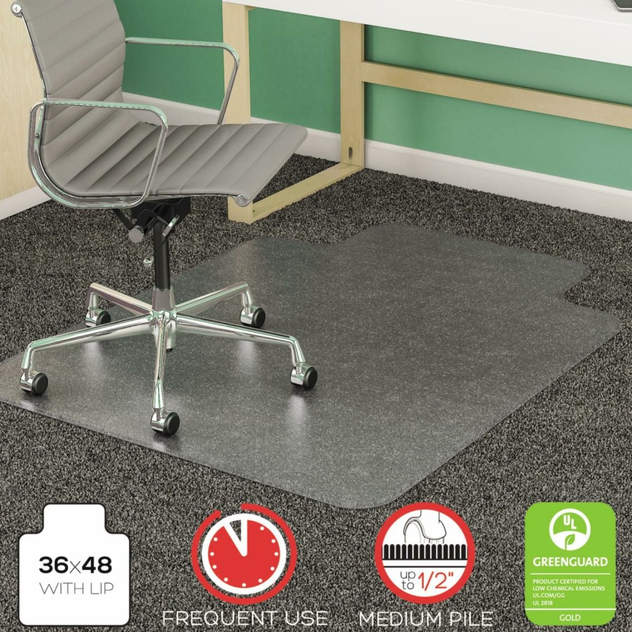 Computer Chair Mats * | Hot Sale Computer Chair Mats Deflect-O 36 X 48 Supermat Chair Mat For Medium Pile Carpet