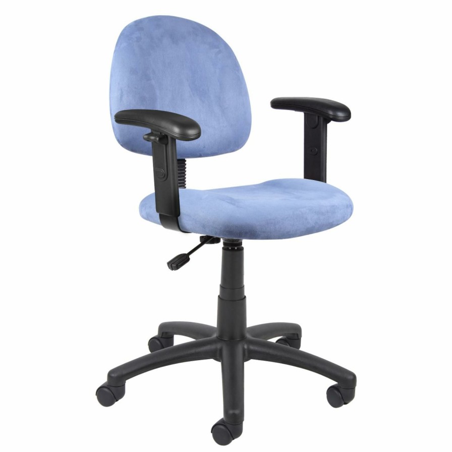 Task Chairs * | Top 10 Task Chairs Boss Microfiber Deluxe Posture Chair With Adjustable Arms