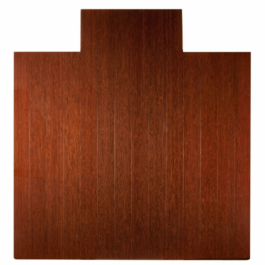 Computer Chair Mats * | Deals Computer Chair Mats Anji Mountain Deluxe Bamboo Roll-Up Chair Mat Dark Cherry