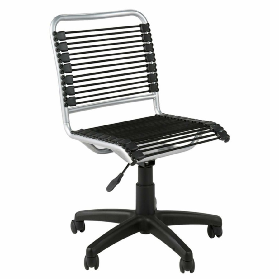 Task Chairs * | Top 10 Task Chairs Euro Style Bungie Low Back Office Chair Black/Aluminum