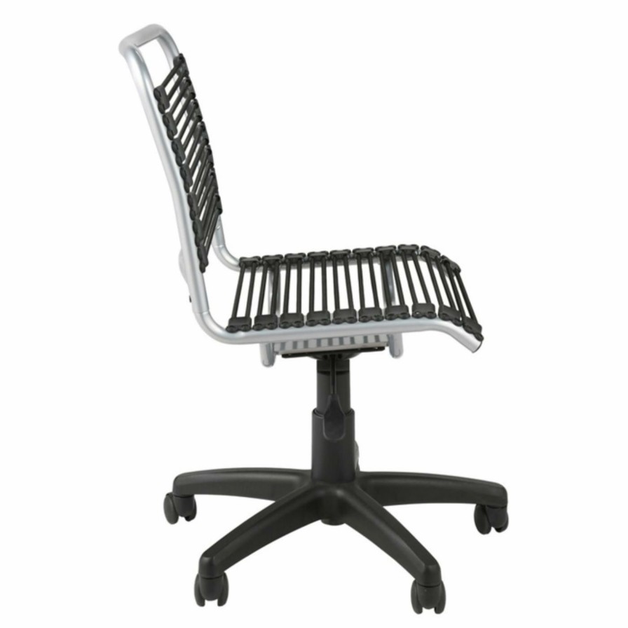 Task Chairs * | Top 10 Task Chairs Euro Style Bungie Low Back Office Chair Black/Aluminum