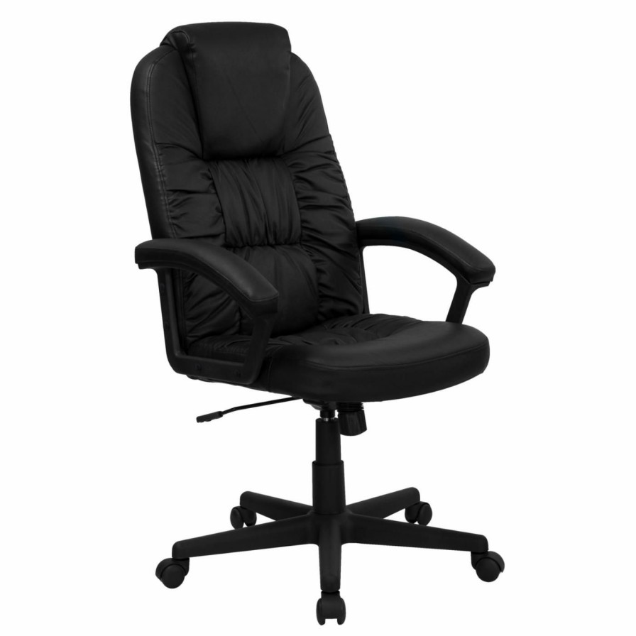 Office Chairs * | Buy Executive Chairs Flash Furniture High Back Executive Swivel Office Chair 43.5-47.5H In. Black