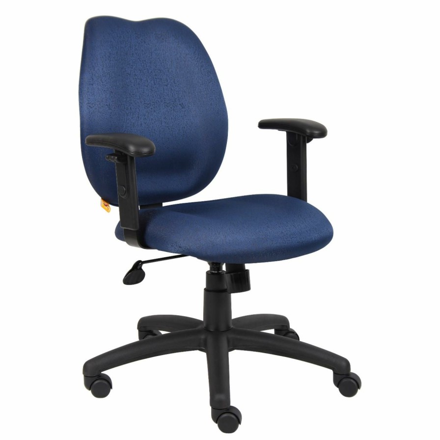 Task Chairs * | New Task Chairs Boss Task Chair In Finish With Adjustable Arms Black