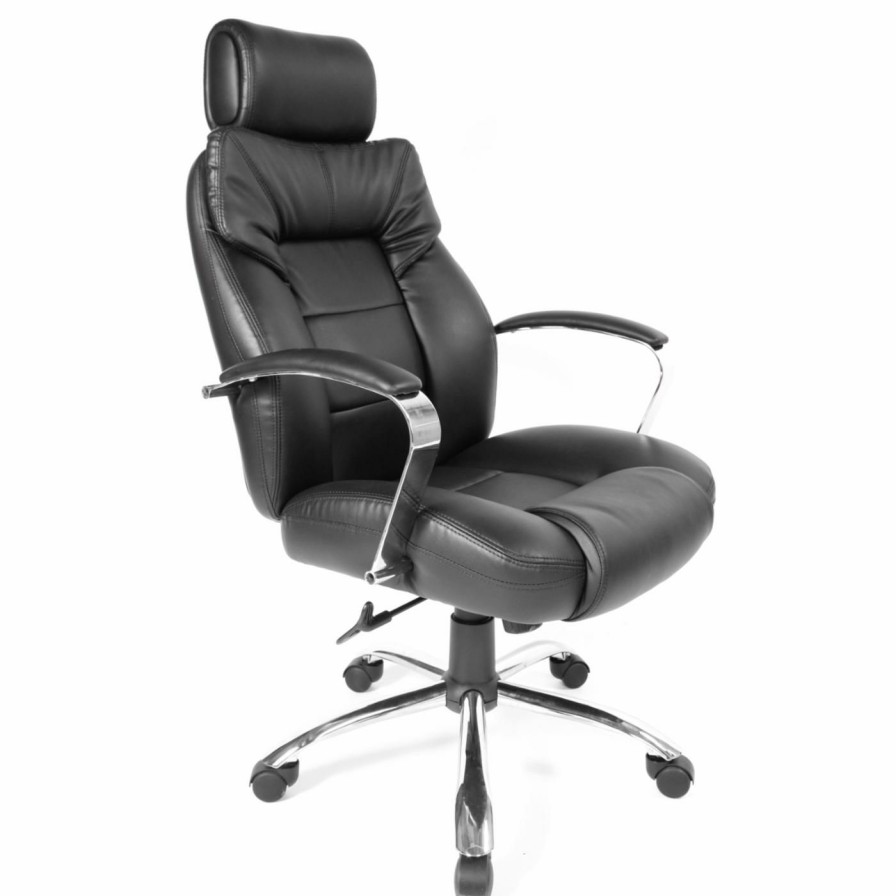 Office Chairs * | Top 10 Executive Chairs Comfort Products Commodore Ii Executive Big And Tall Chair Black