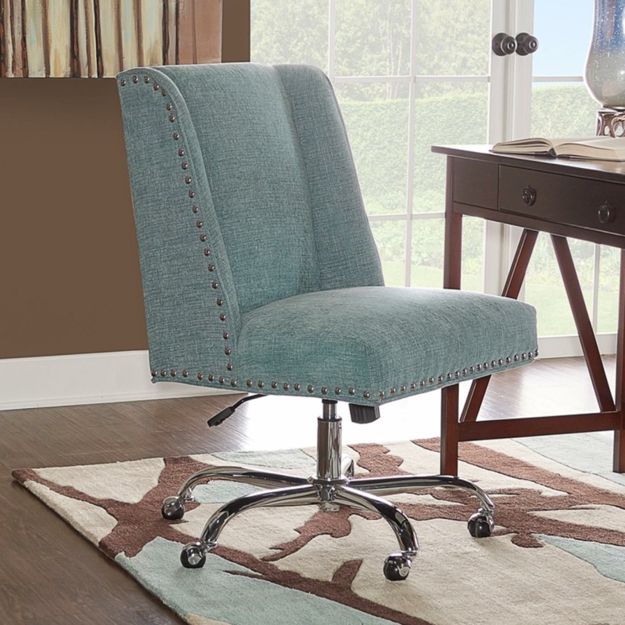 Office Chairs * | Best Reviews Of Executive Chairs Linon Draper Executive Office Chair Chrome