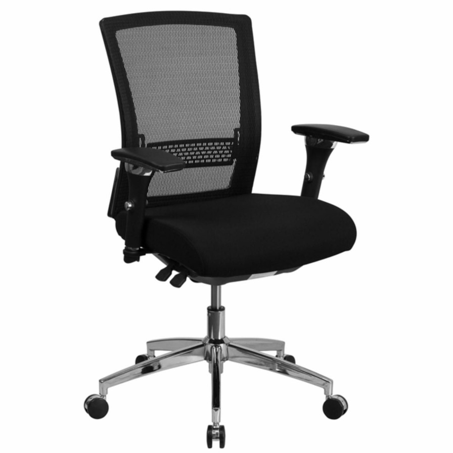 Task Chairs * | New Task Chairs Flash Furniture Hercules Series Mesh Multi-Functional Executive Swivel Chair With Padded Seat And Seat Slider