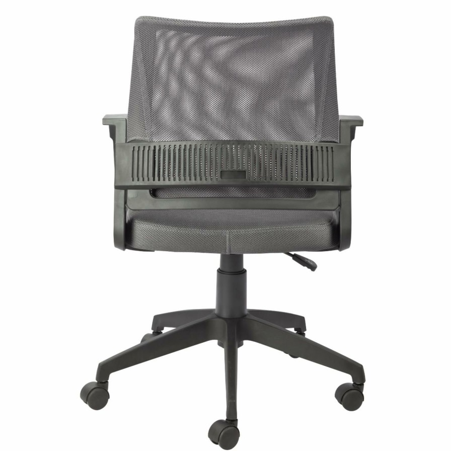 Office Chairs * | Outlet Executive Chairs Leick Home Adjustable Height Mesh Back Office Desk Chair, Gray