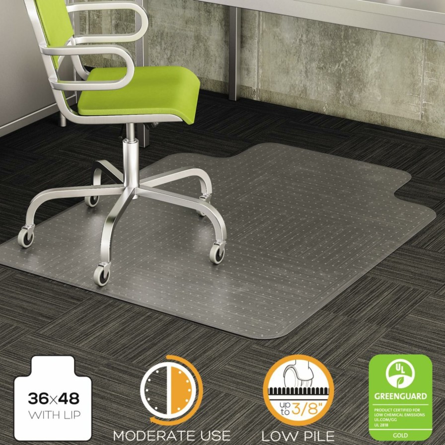 Computer Chair Mats * | Top 10 Computer Chair Mats Deflect-O 36 X 48 Duramat Chair Mat For Low Pile Carpet