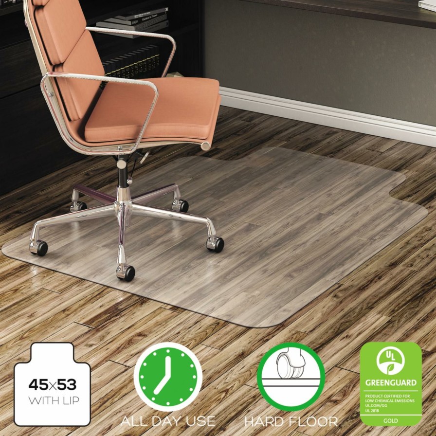 Computer Chair Mats * | Flash Sale Computer Chair Mats Deflect-O 45 X 53 Economat Anytime Use Chair Mat Clear