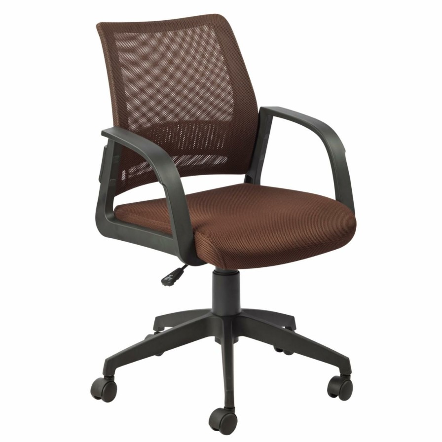 Task Chairs * | Promo Task Chairs Leick Home Deep Brown Mesh Back Office Chair