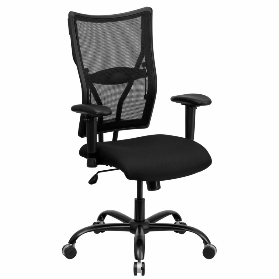 Task Chairs * | Best Deal Task Chairs Flash Furniture Hercules Series Big & Tall Mesh Executive Swivel Office Chair With Height Adjustable Arms