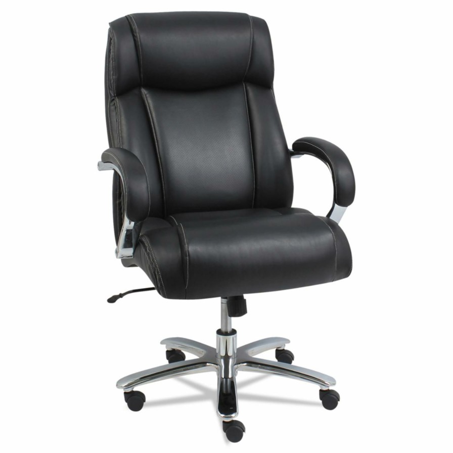 Office Chairs * | Deals Executive Chairs Alera Maxxis Series Big And Tall Leather Chair Black/Chrome