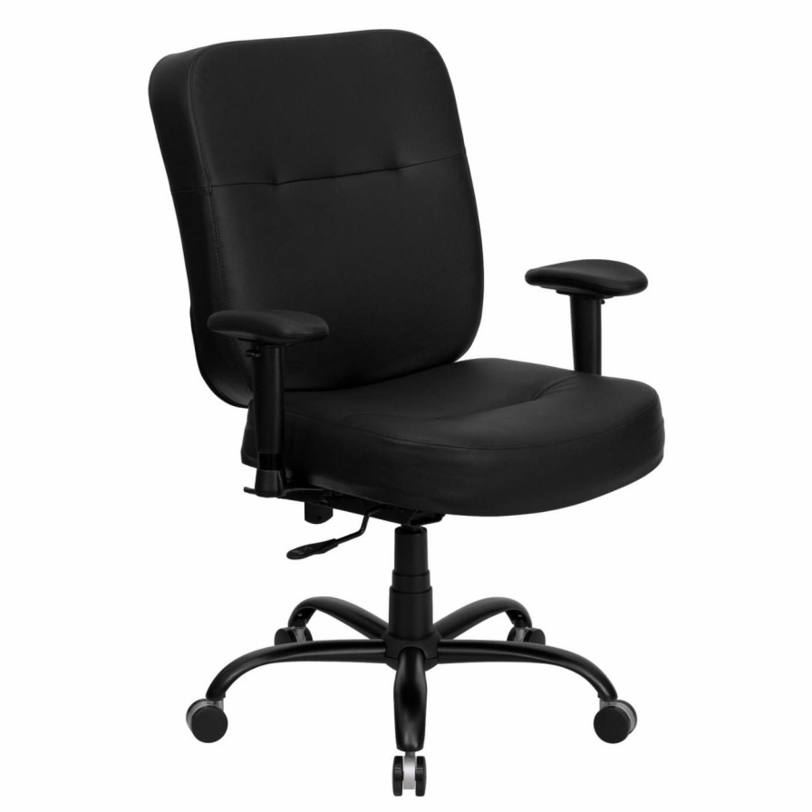 Task Chairs * | Deals Task Chairs Flash Furniture Hercules Series 500 Lbs. Capacity Big And Tall Leather Office Chair With Extra Wide Seat