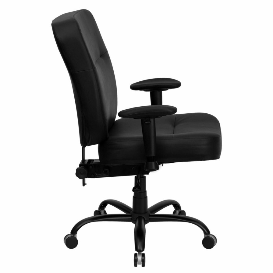 Task Chairs * | Deals Task Chairs Flash Furniture Hercules Series 500 Lbs. Capacity Big And Tall Leather Office Chair With Extra Wide Seat