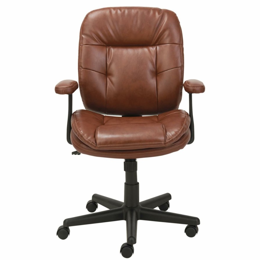 Task Chairs * | Discount Task Chairs Oif Leather Swivel/Tilt Task Chair Chestnut Brown