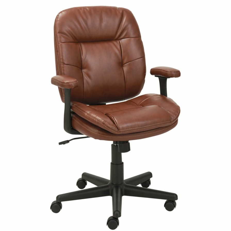 Task Chairs * | Discount Task Chairs Oif Leather Swivel/Tilt Task Chair Chestnut Brown