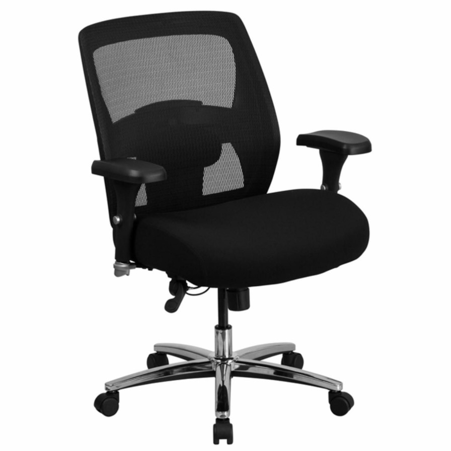 Task Chairs * | Deals Task Chairs Flash Furniture Hercules Series 24/7 Multi-Shift Big & Tall Mesh Multi-Functional Executive Swivel Chair With Ratchet Back