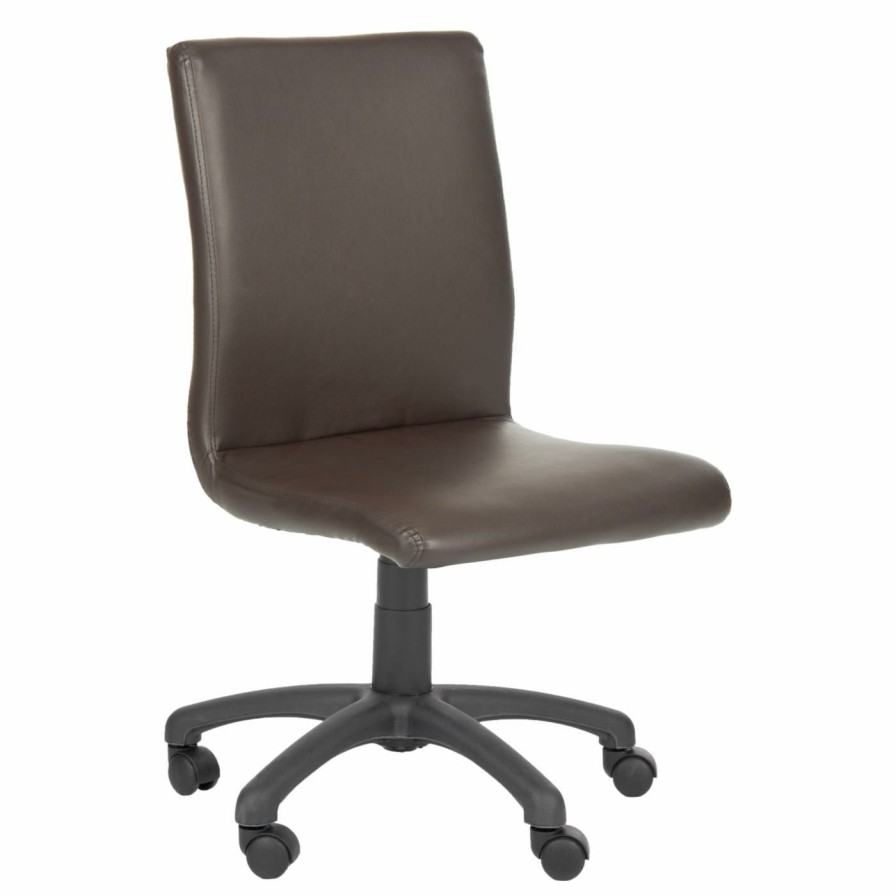 Office Chairs * | Budget Executive Chairs Safavieh Hal Desk Chair Brown