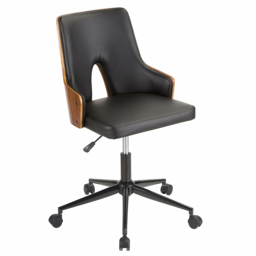 Task Chairs * | Coupon Task Chairs Lumisource Stella Adjustable Faux Leather Office Chair