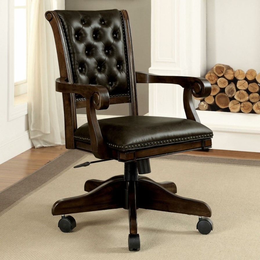 Office Chairs * | Wholesale Executive Chairs Furniture Of America Tocarr Contemporary Style Height Adjustable Arm Chair