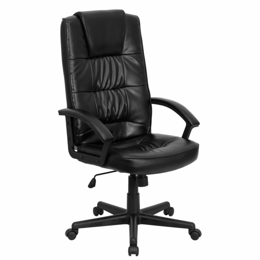 Office Chairs * | Best Deal Executive Chairs Flash Furniture High Back Executive Office Chair 44.5-48H In. Black