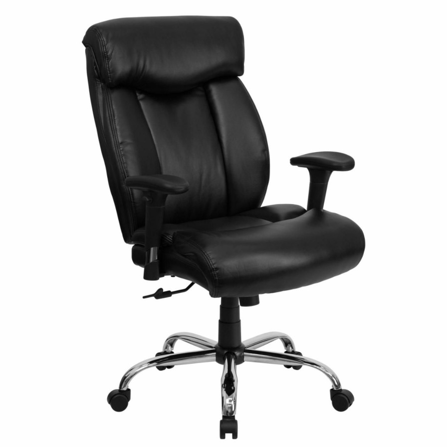 Office Chairs * | Hot Sale Executive Chairs Flash Furniture Hercules Series 350 Lbs. Capacity Big & Tall Leather Office Chair Black