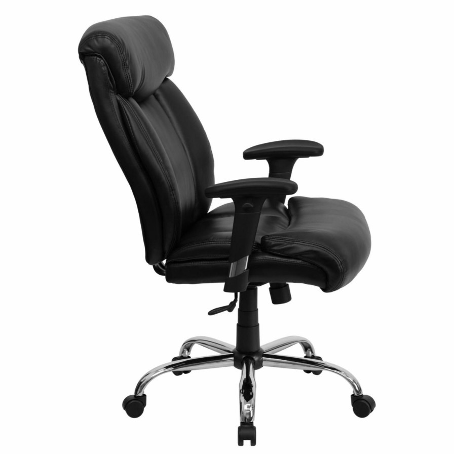 Office Chairs * | Hot Sale Executive Chairs Flash Furniture Hercules Series 350 Lbs. Capacity Big & Tall Leather Office Chair Black